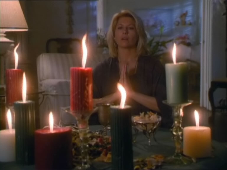 Serena casts a protection spell.